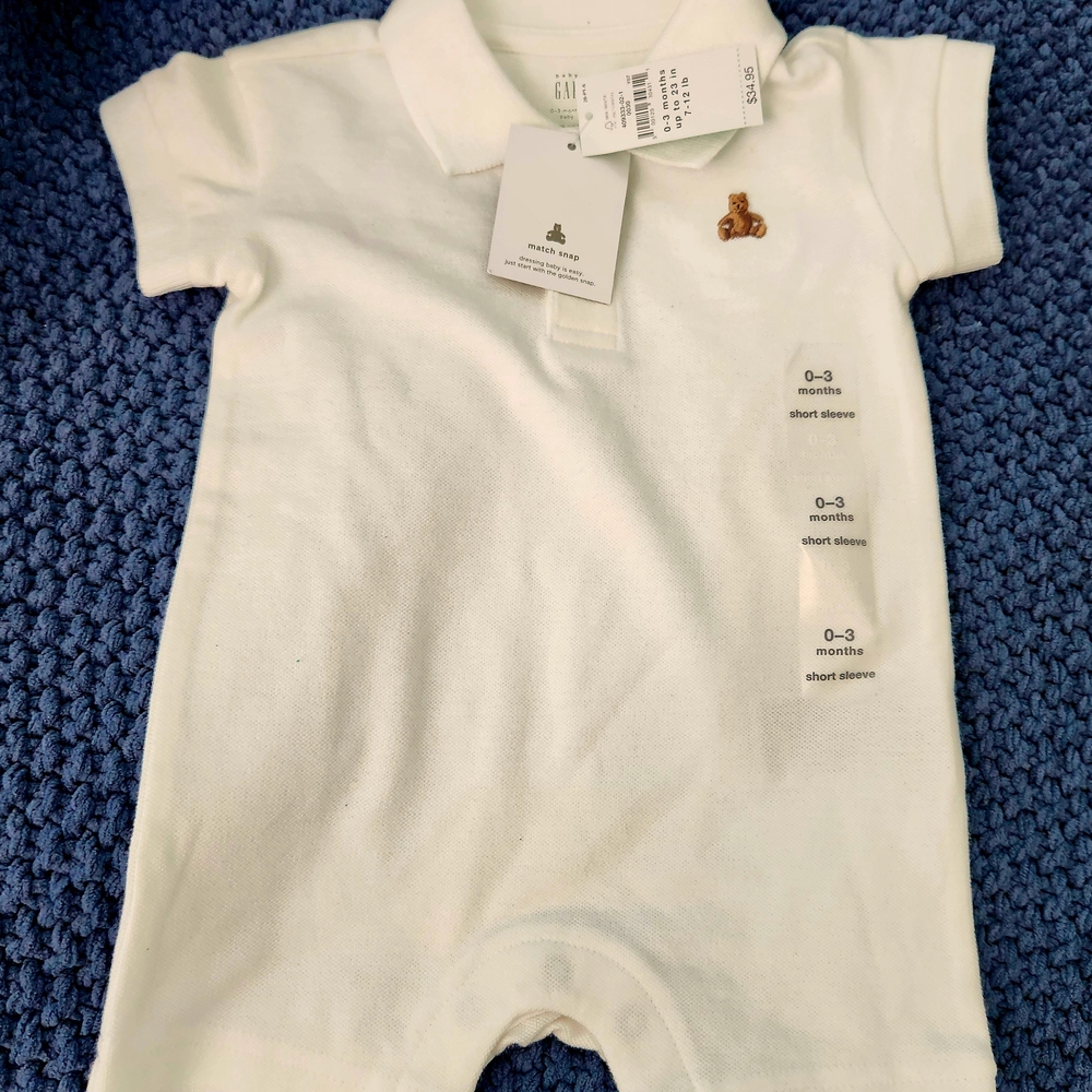 White Polo Baby Onesie